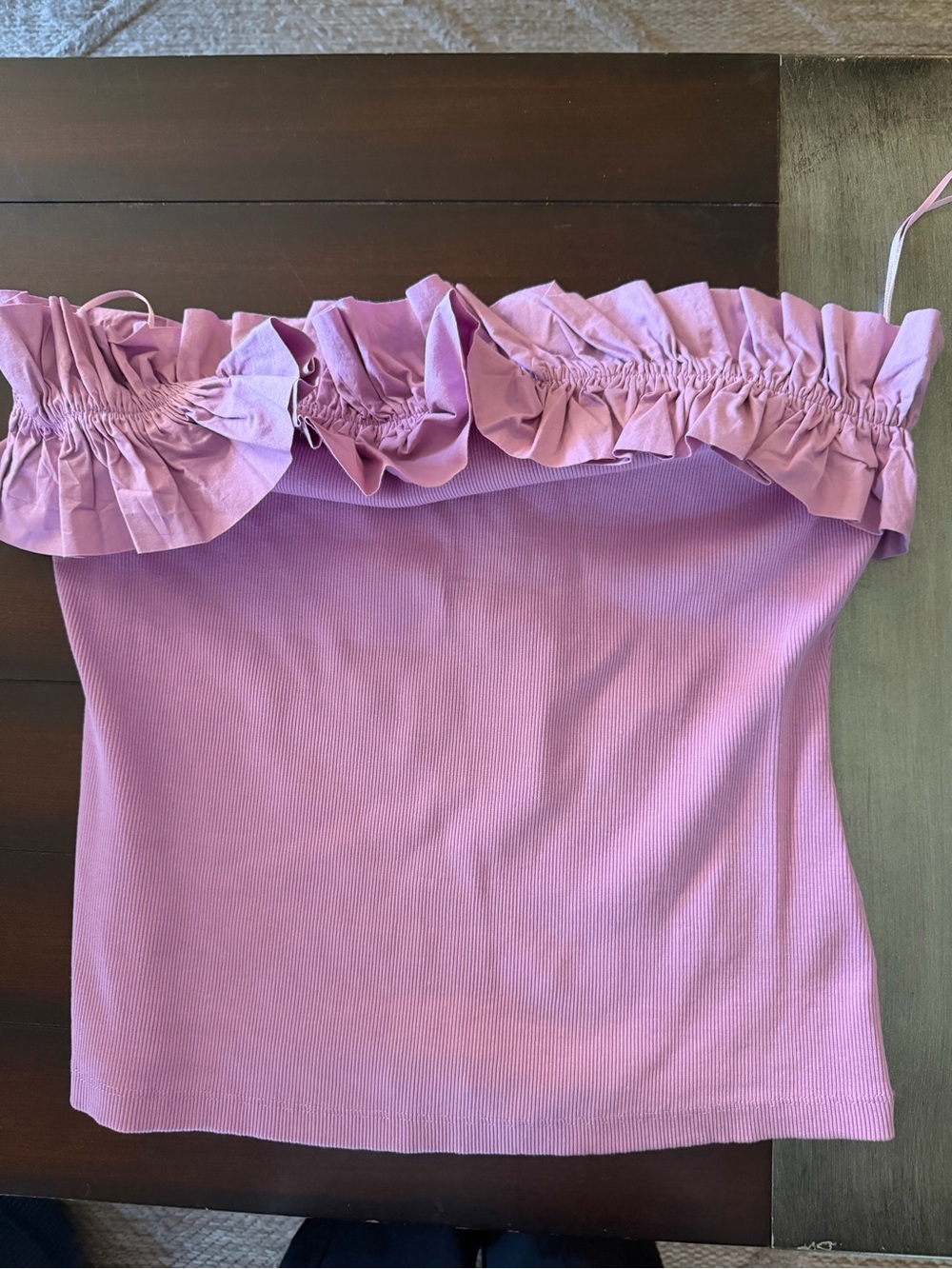Anthropologie Lavender Ruffle Off-Shoulder Camisole
